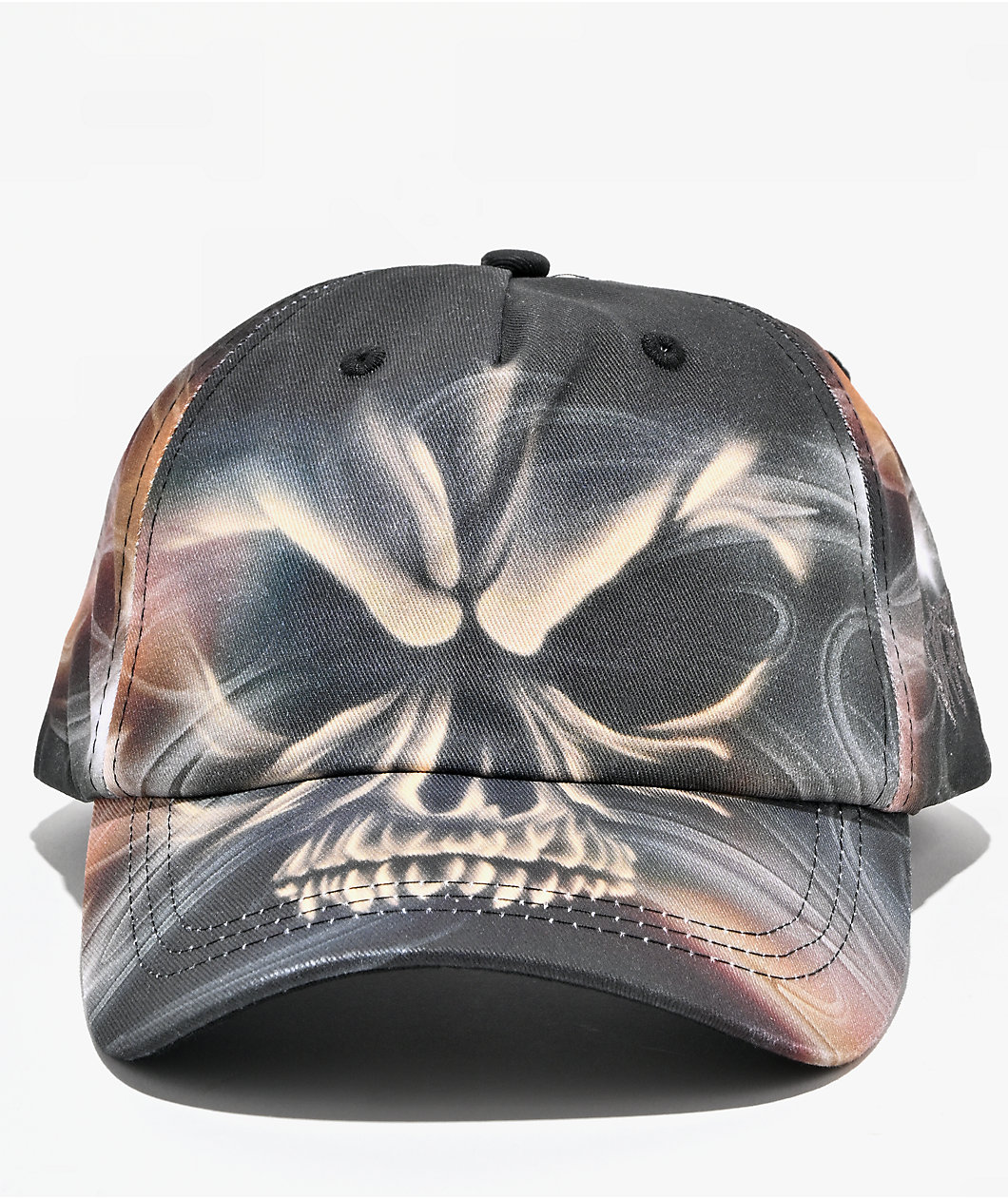 Vitriol Airbrush Skull Black Snapback Hat