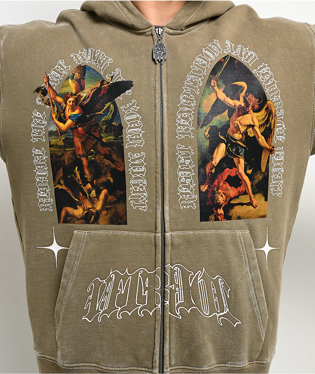 Vitriol Arches Green Boxy Zip Hoodie