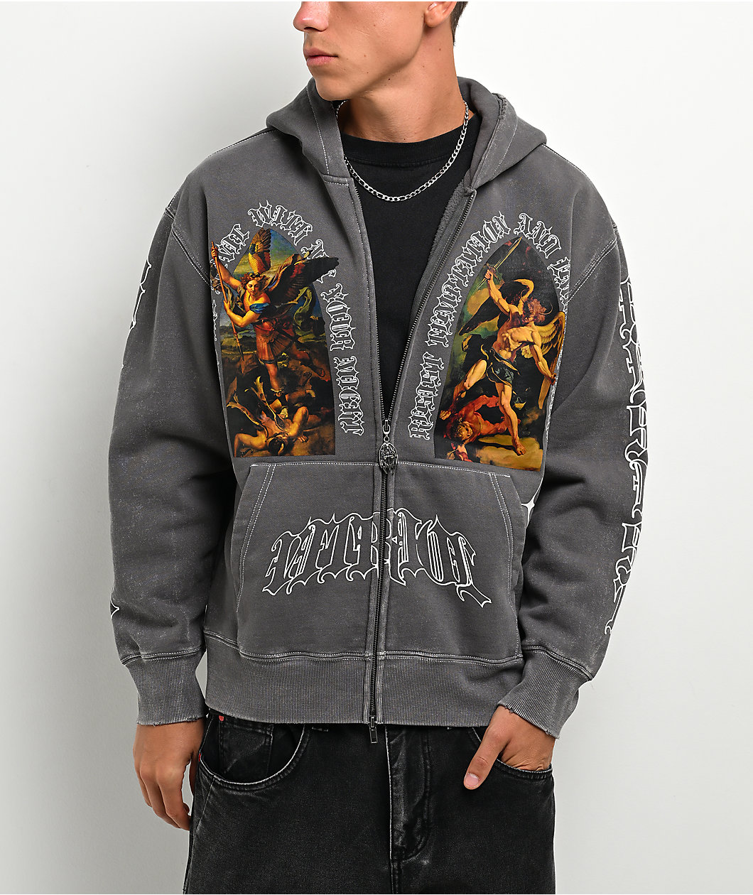 Vitriol Arches Grey Wash Zip Hoodie