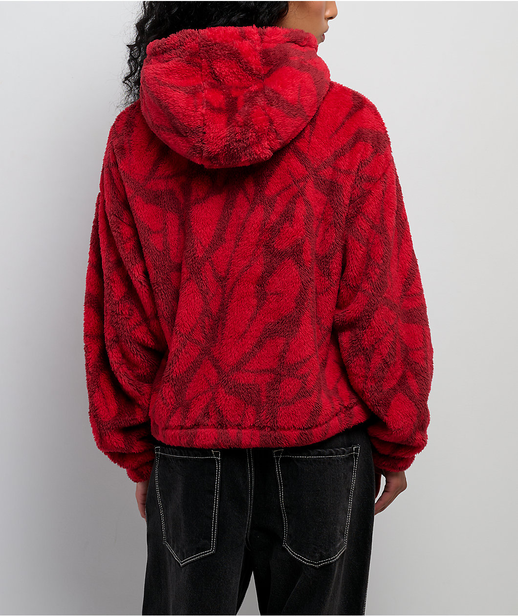 Vitriol Axle Shattered Red Plush Zip Hoodie