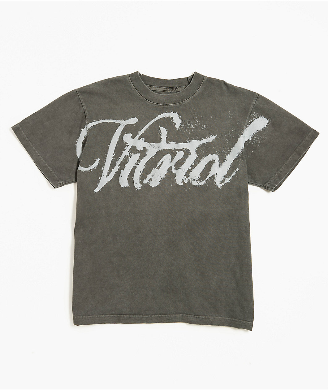 Vitriol Blurred Flowers Vintage Grey T-Shirt