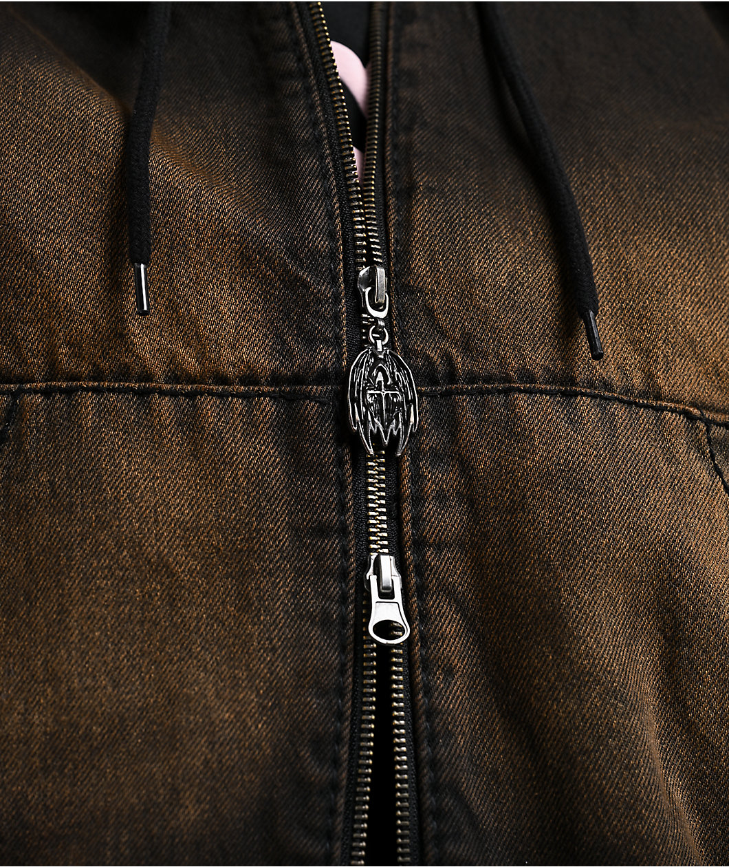 Vitriol Camden Cross Black Wash Crop Hooded Jacket