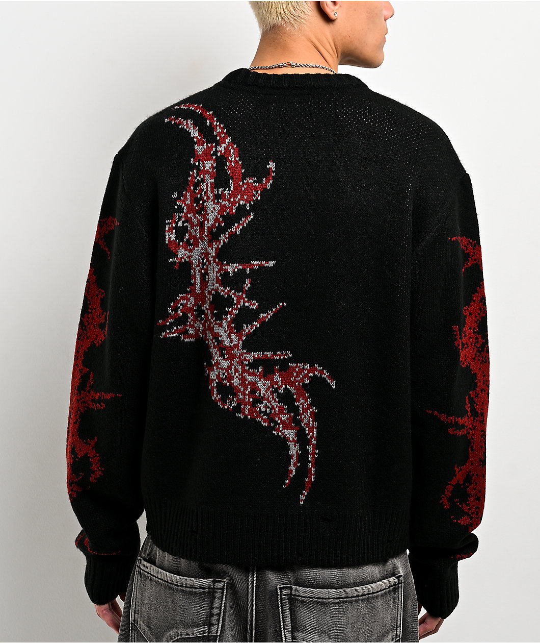 Vitriol Cebrail Rhinestone Black Sweater