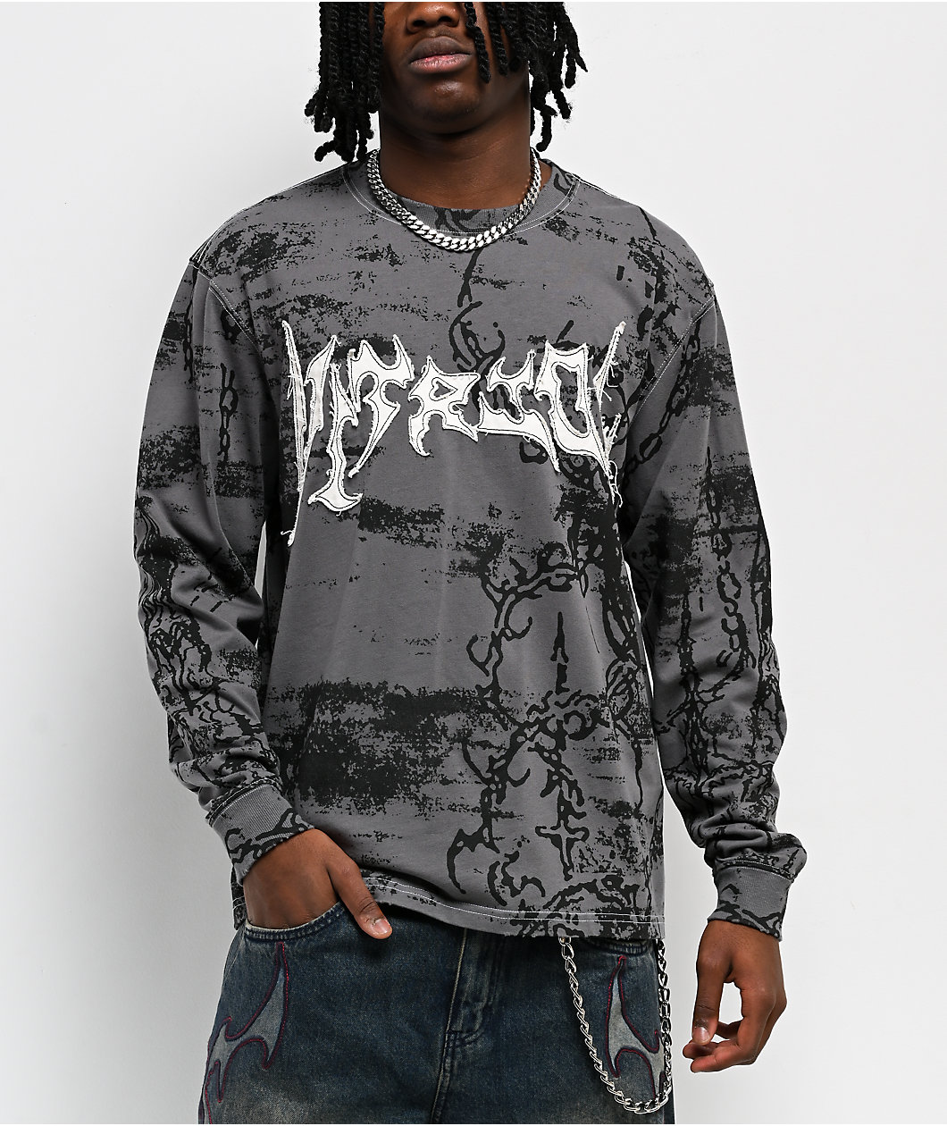 Vitriol Chains Grey Long Sleeve T-Shirt