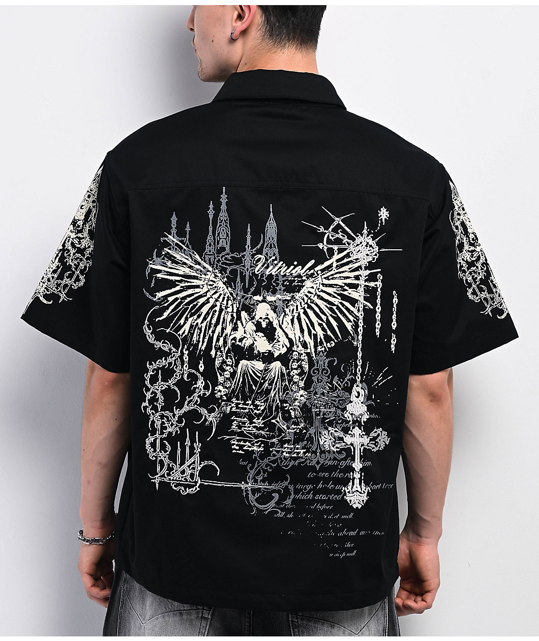 Vitriol Channel Black Quarter Zip Work Shirt