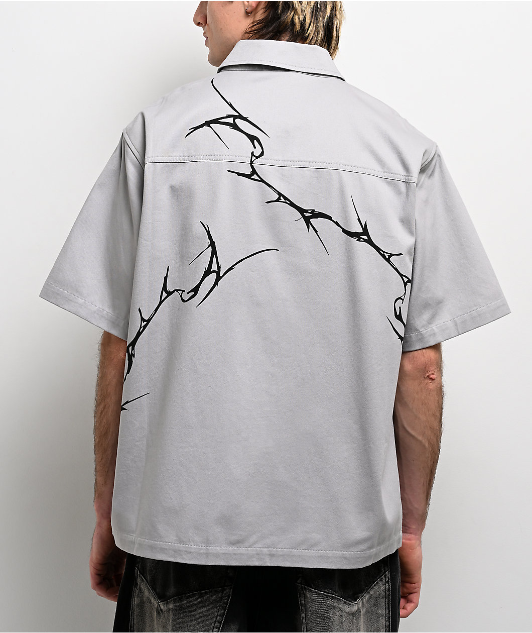 Vitriol Channel Grey Zip Work Shirt