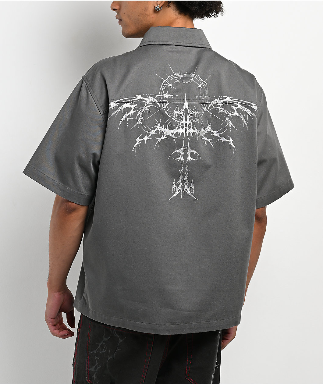 Vitriol Channel Wings Grey Zip Shirt