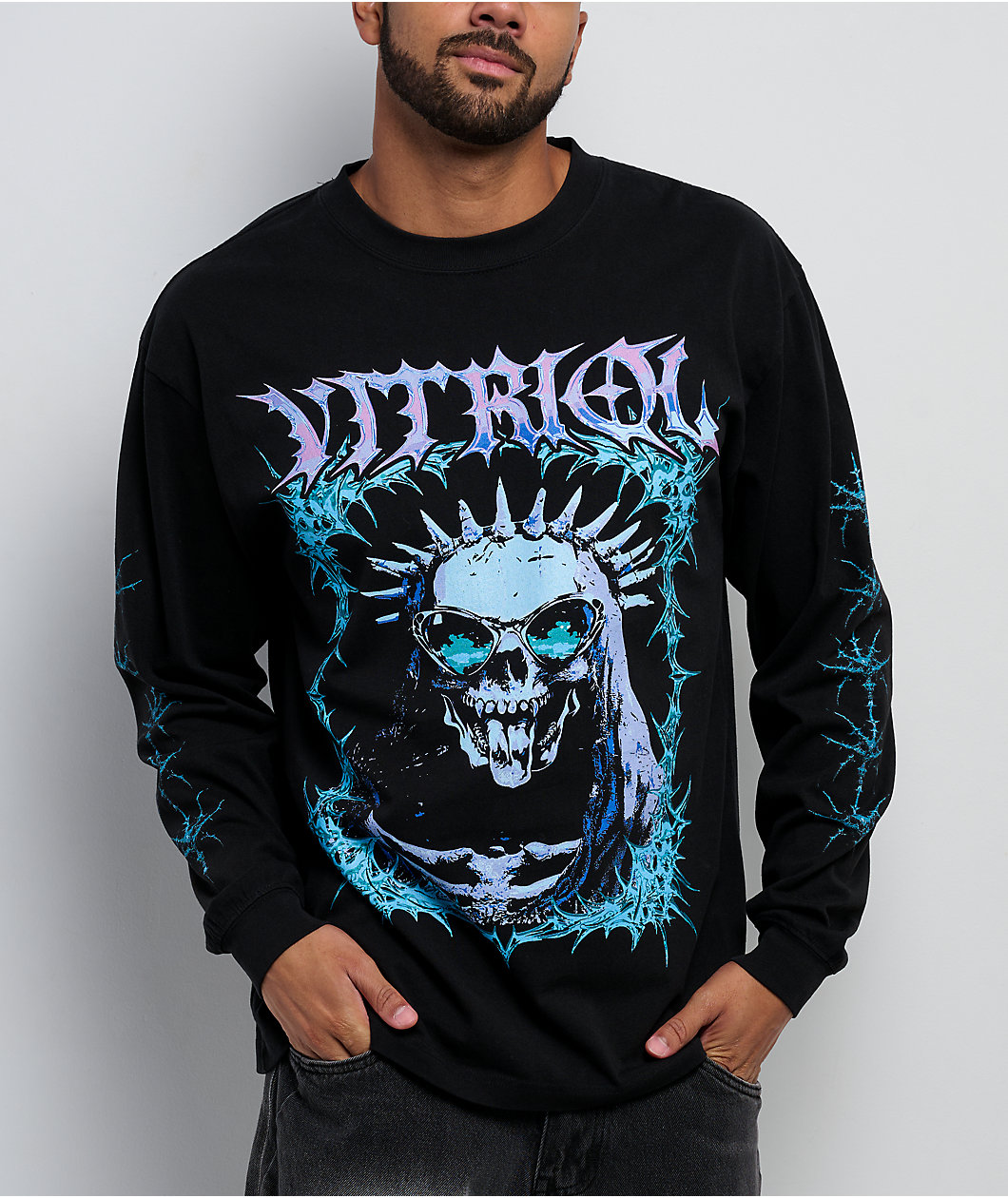 Vitriol Chrome Bones Vintage Black T-Shirt