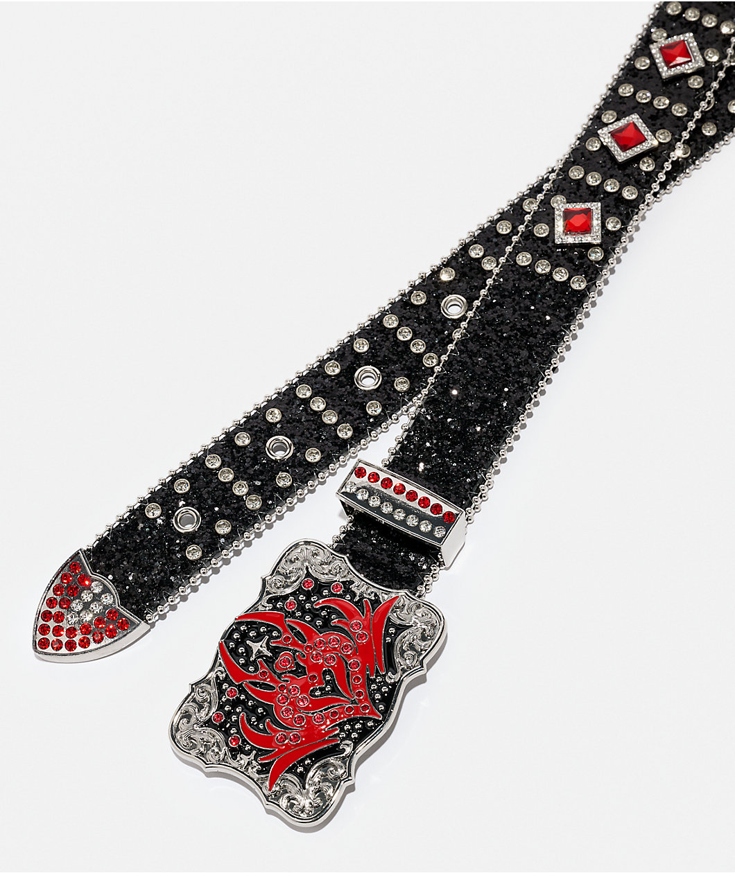 Vitriol Chrome Veil Rhinestone Black Belt
