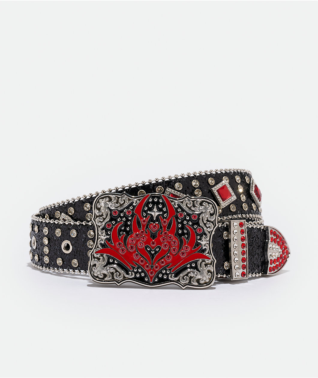 Vitriol Chrome Veil Rhinestone Black Belt