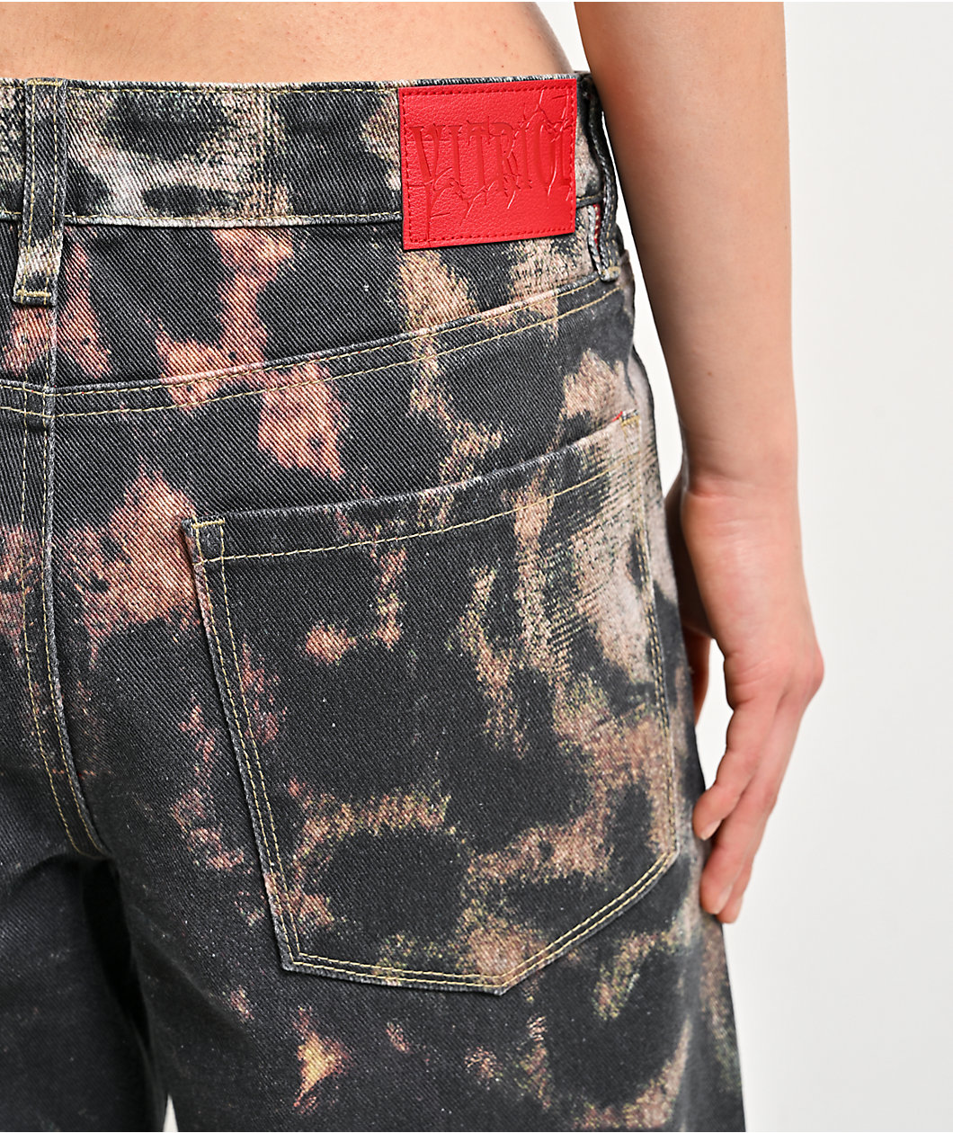 Vitriol Cindra Leopard Black Denim Shorts