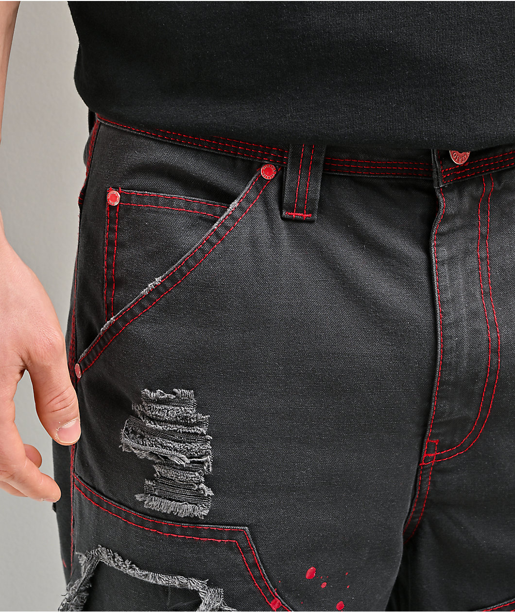 Vitriol Cursed Butcher Black Wash Carpenter Pants