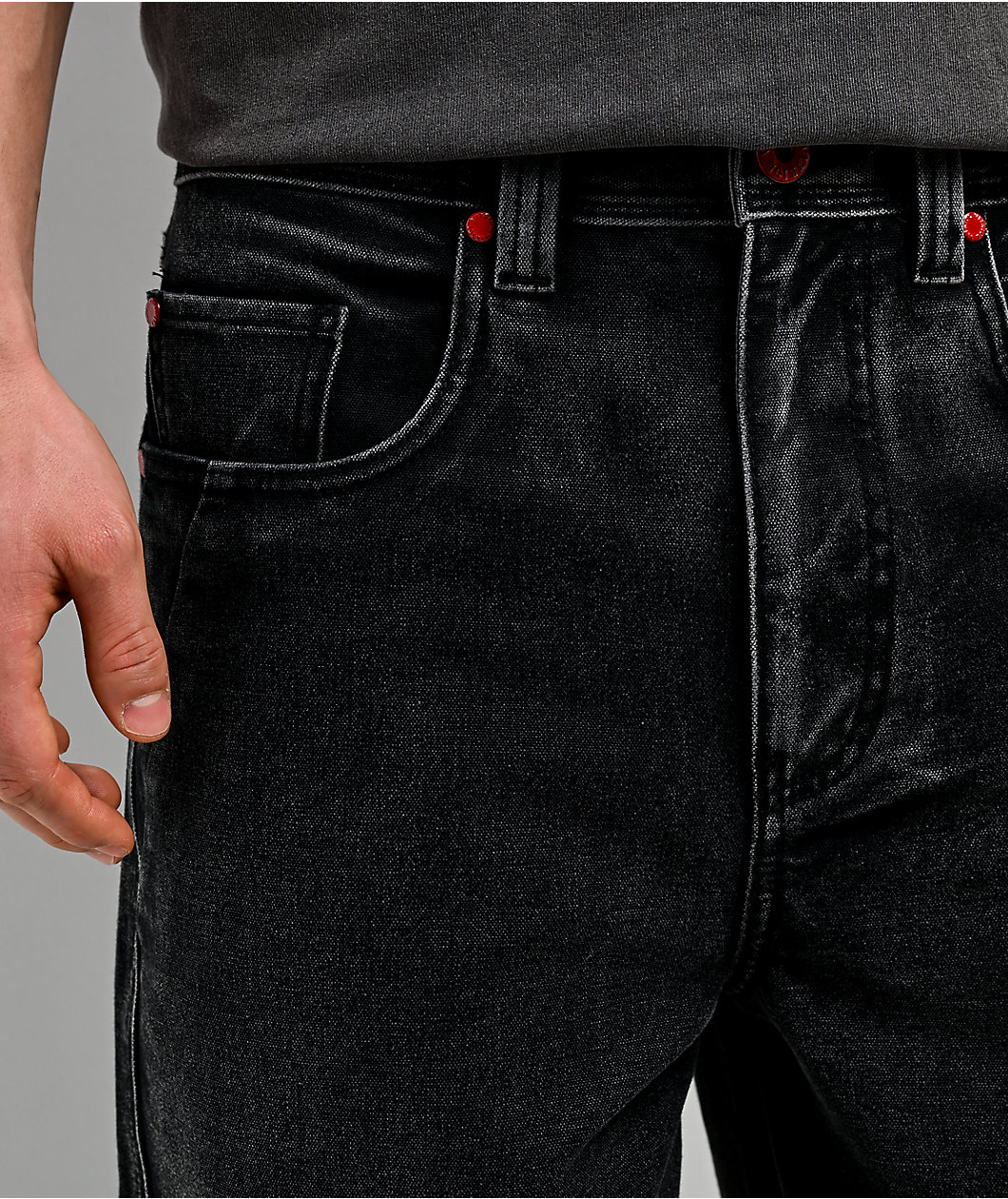 Vitriol Cursed Carnyx Black Wash Loose Fit Jeans