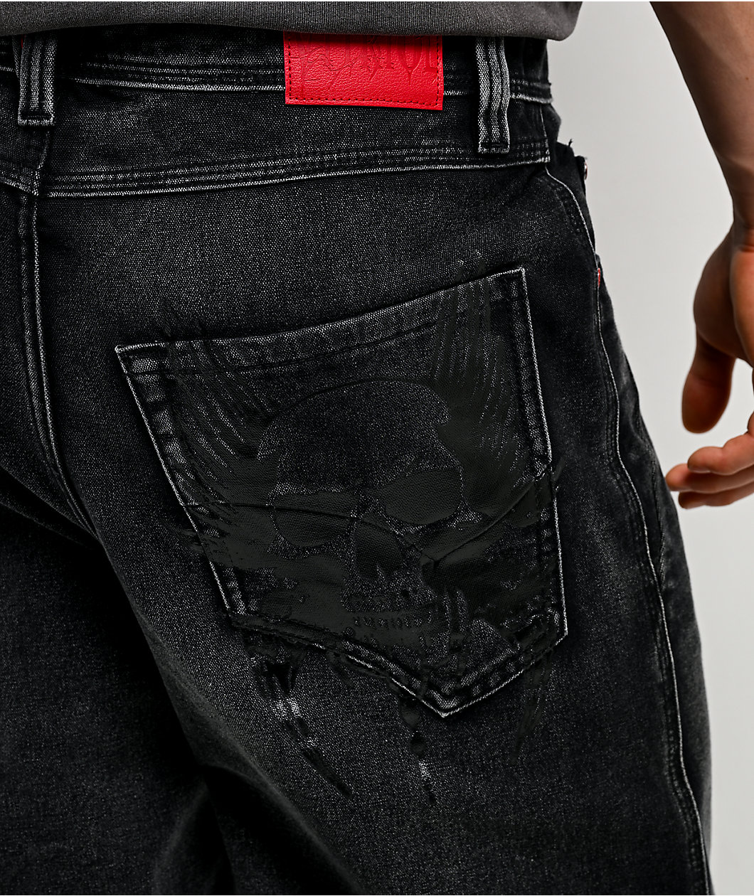 Vitriol Cursed Carnyx Black Wash Loose Fit Jeans