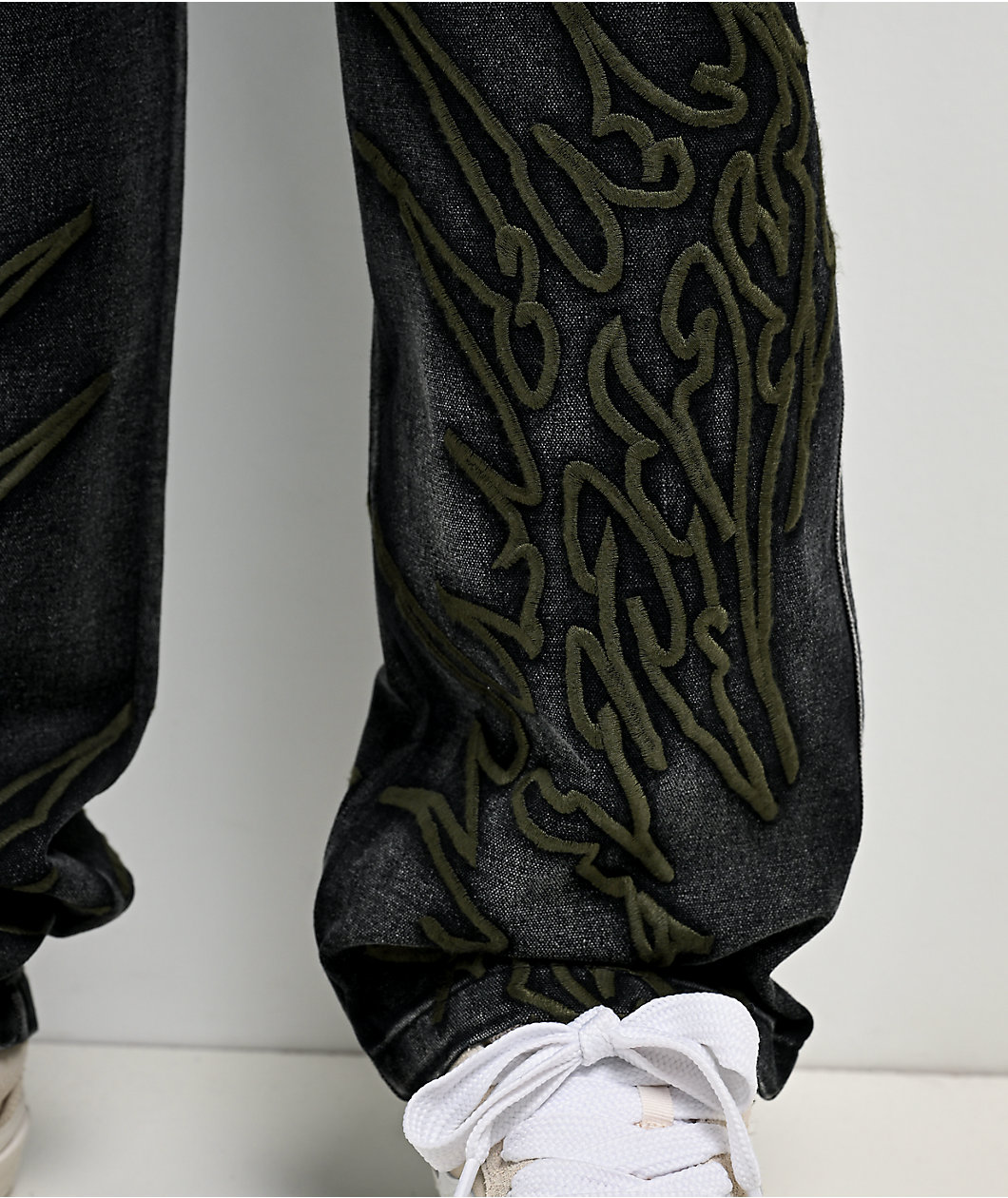 Vitriol Cursed Carnyx Black Wash Loose Fit Jeans