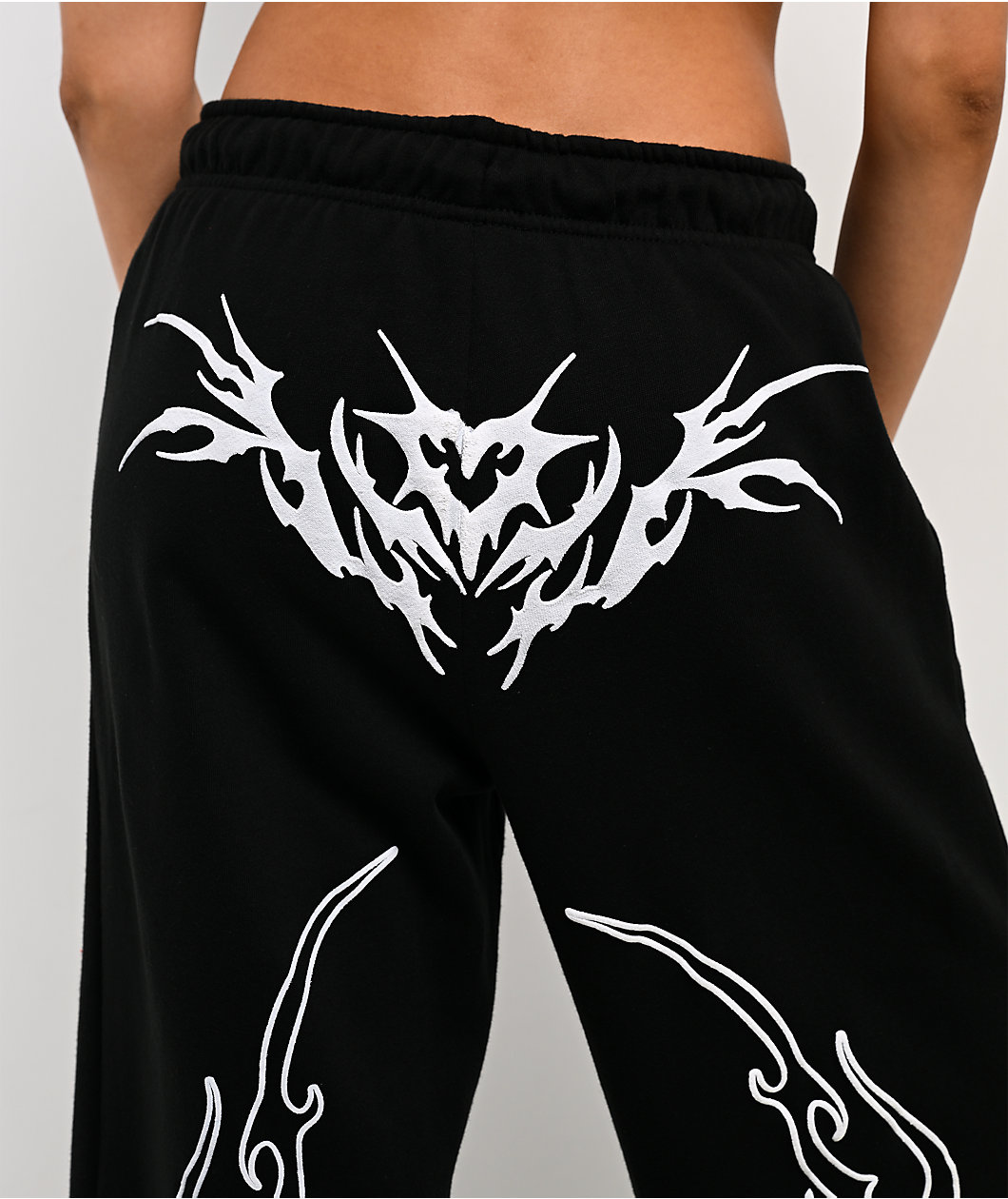 Vitriol Cyber Chrome Black Wide Leg Sweatpants