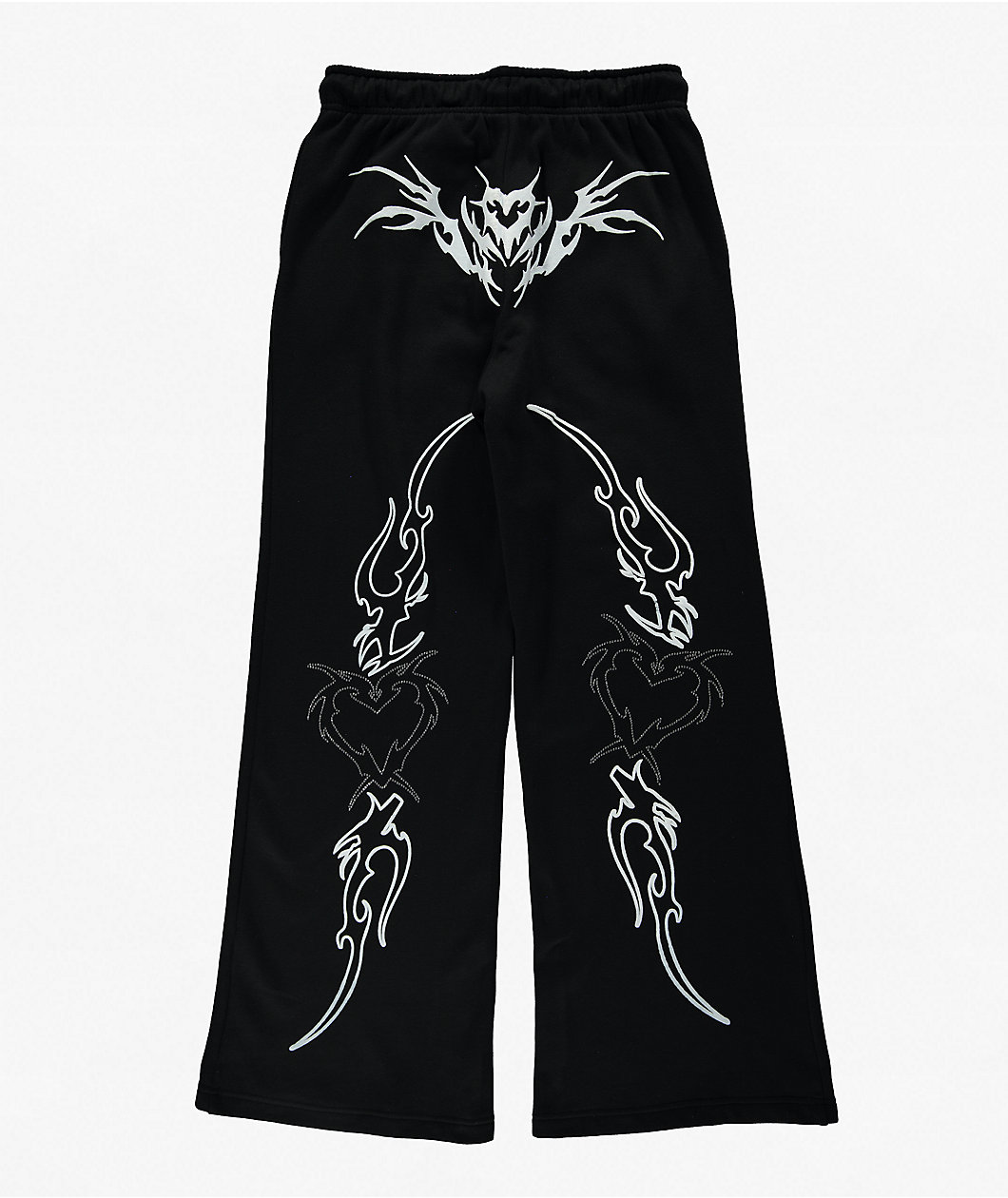 Vitriol Cyber Chrome Black Wide Leg Sweatpants