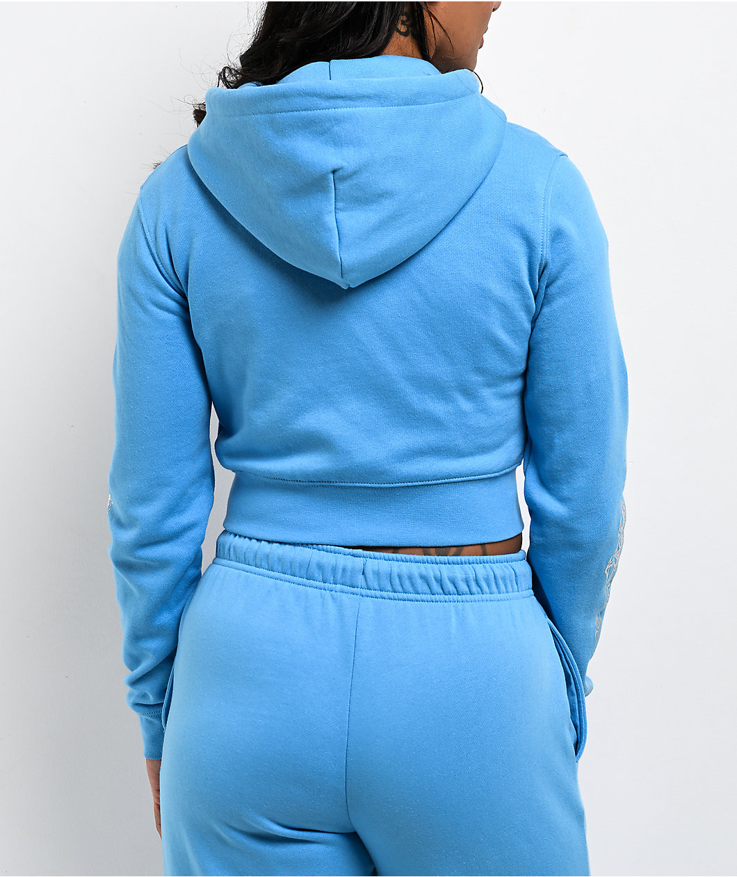 Vitriol Cyber Dragon Blue Crop Zip Hoodie