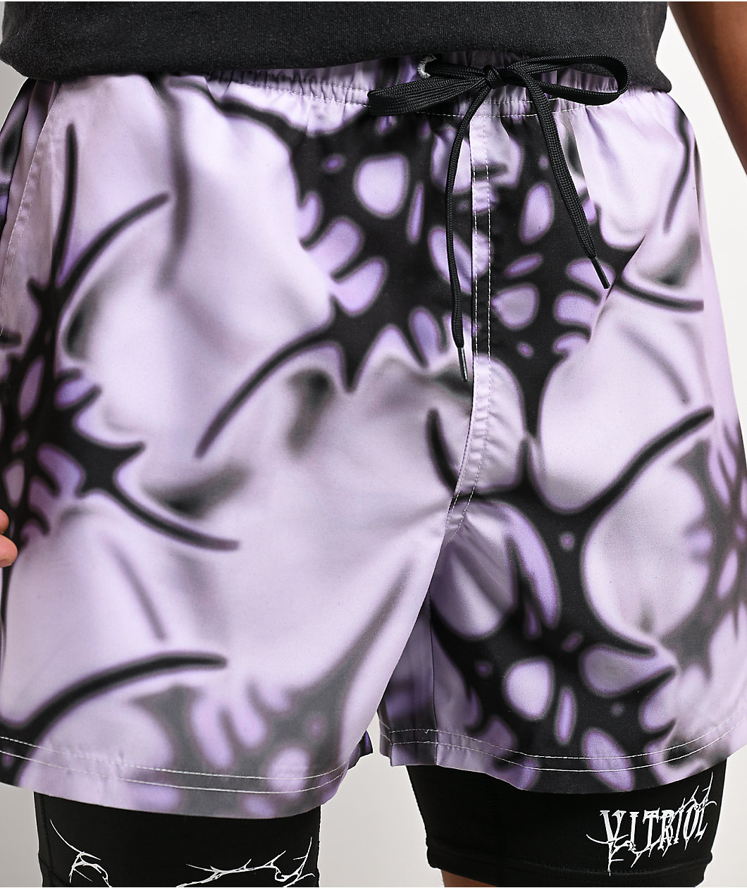 Vitriol Cyber White & Black Board Shorts