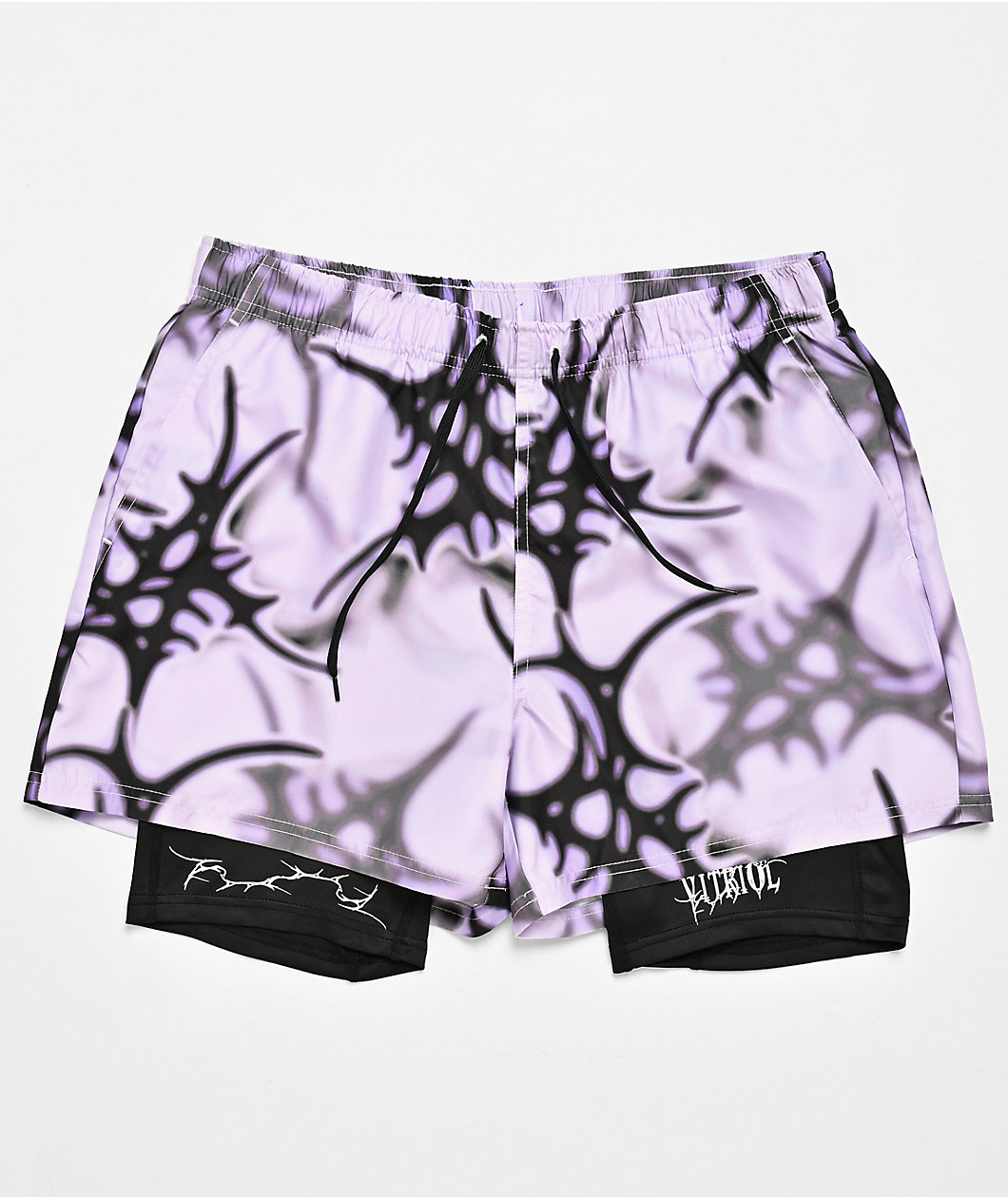 Vitriol Cyber White & Black Board Shorts