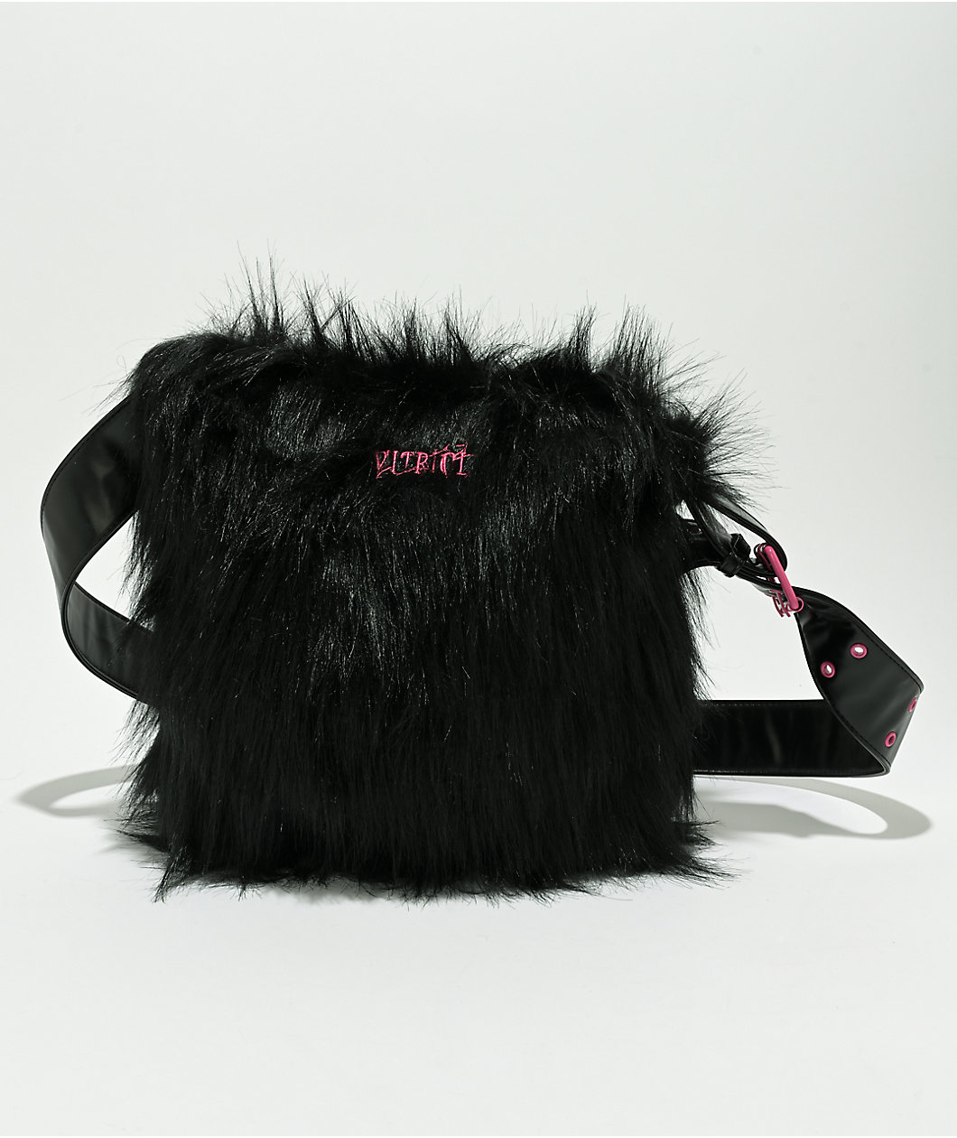 Vitriol Cyberfly Black Faux Fur Tote Bag