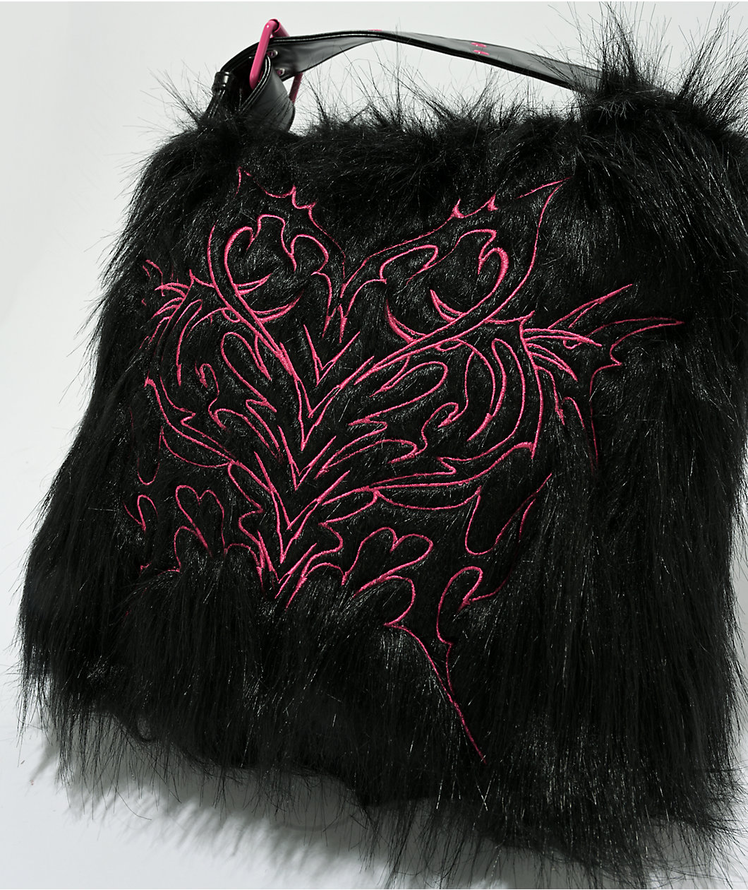 Vitriol Cyberfly Black Faux Fur Tote Bag