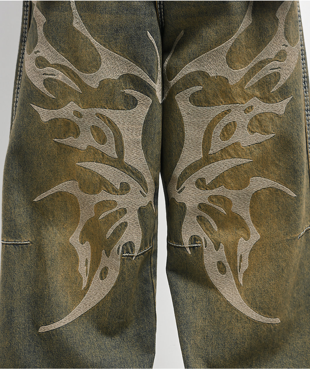 Vitriol Cyberfly Verona Petrol Wash Wide Leg Jeans