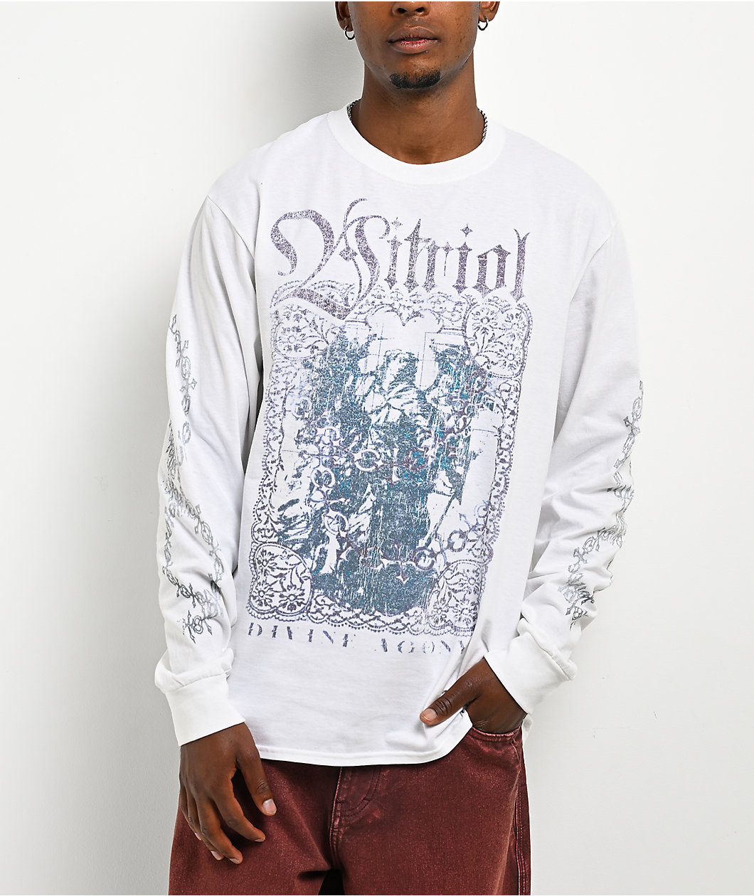 Vitriol Dainty Dark Fantasy White Long Sleeve T-Shirt