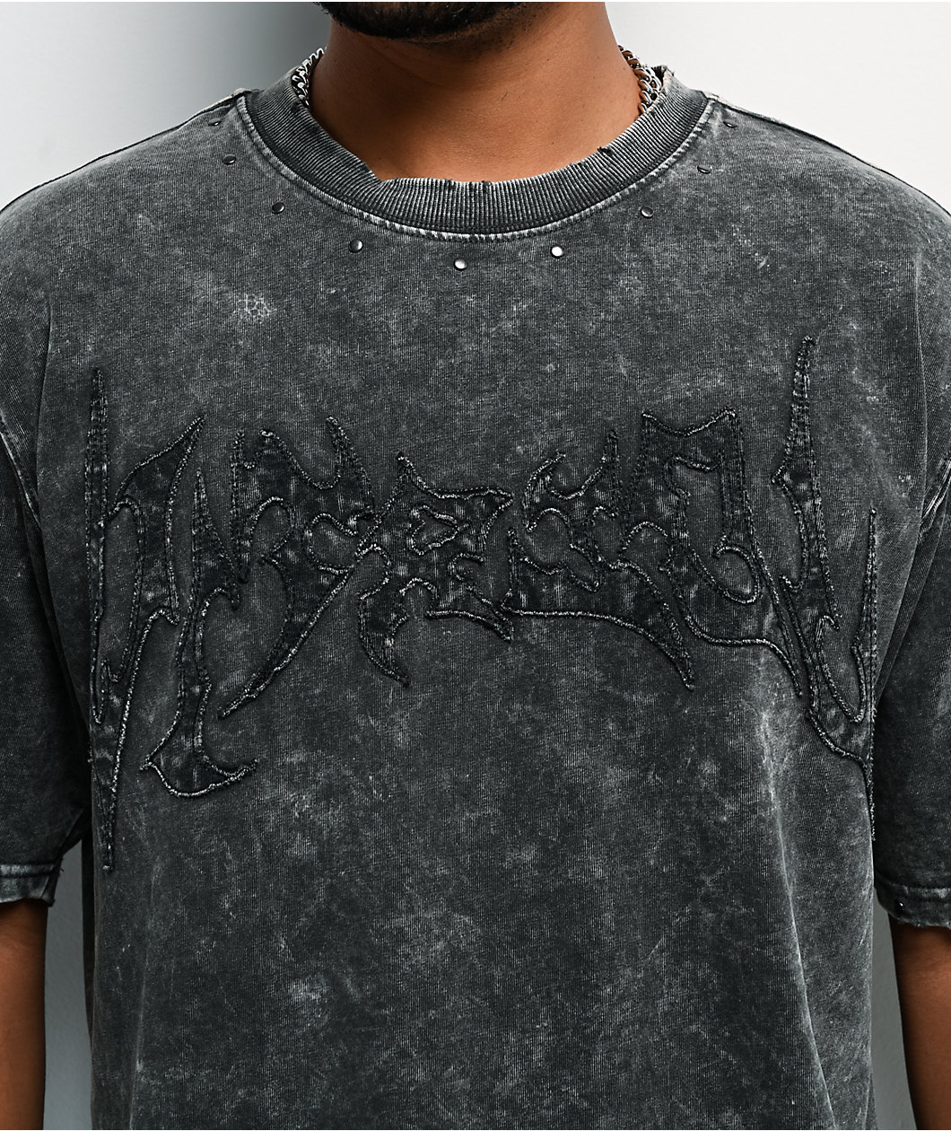 Vitriol Death Grip Dark Grey Wash T-Shirt