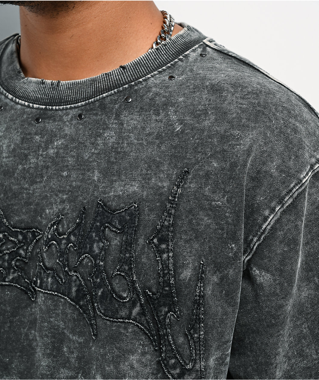 Vitriol Death Grip Dark Grey Wash T-Shirt