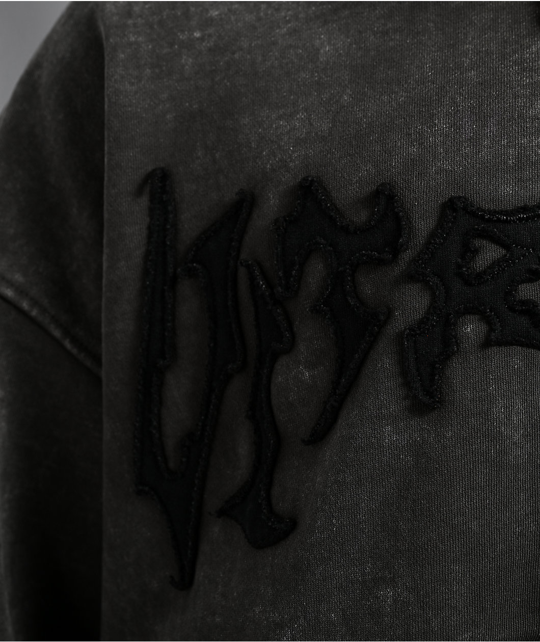 Vitriol Death Grip Grey Wash Crop Zip Hoodie