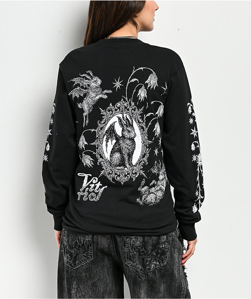 Vitriol Demon Bunnies Black Long Sleeve T-Shirt