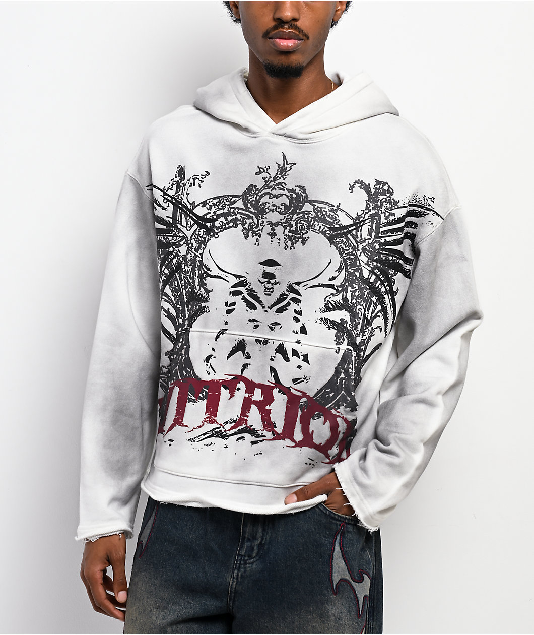 Vitriol Dirt Wing White Wash Boxy Hoodie