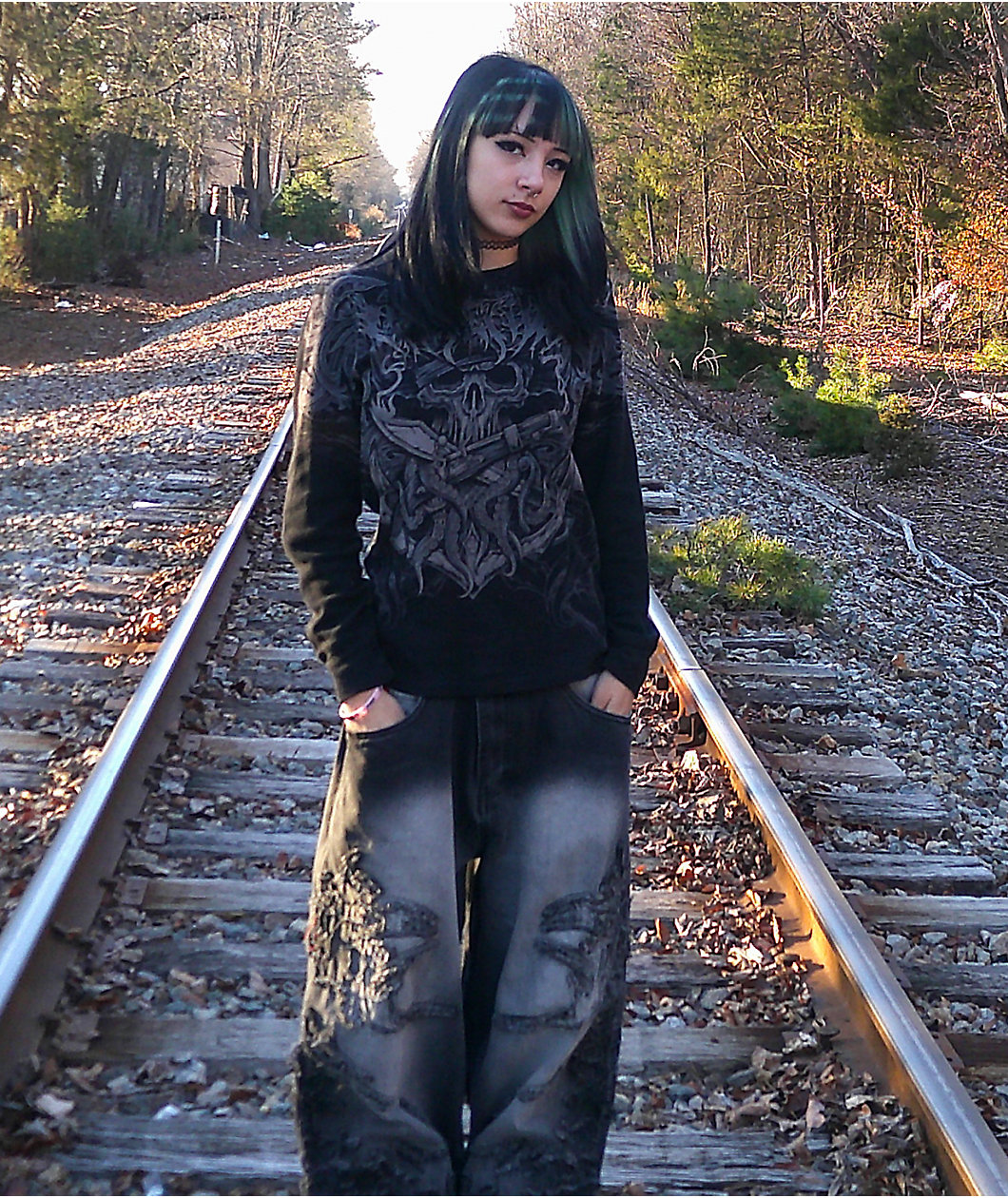 Vitriol Drained Black Wash Ultra Wide Jeans