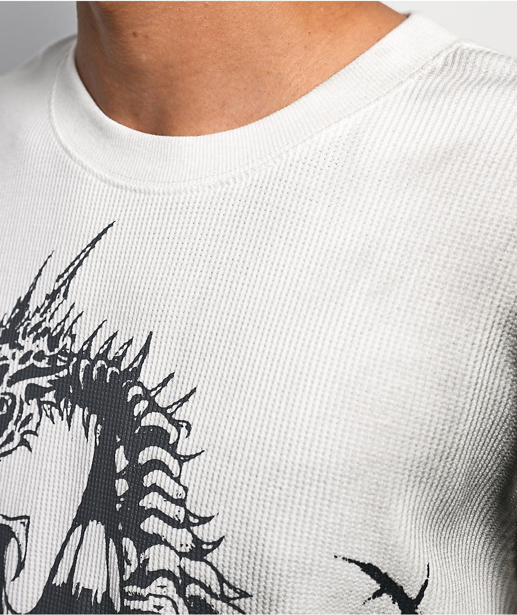 Vitriol Dust Tower White Wash Thermal Long Sleeve T-Shirt
