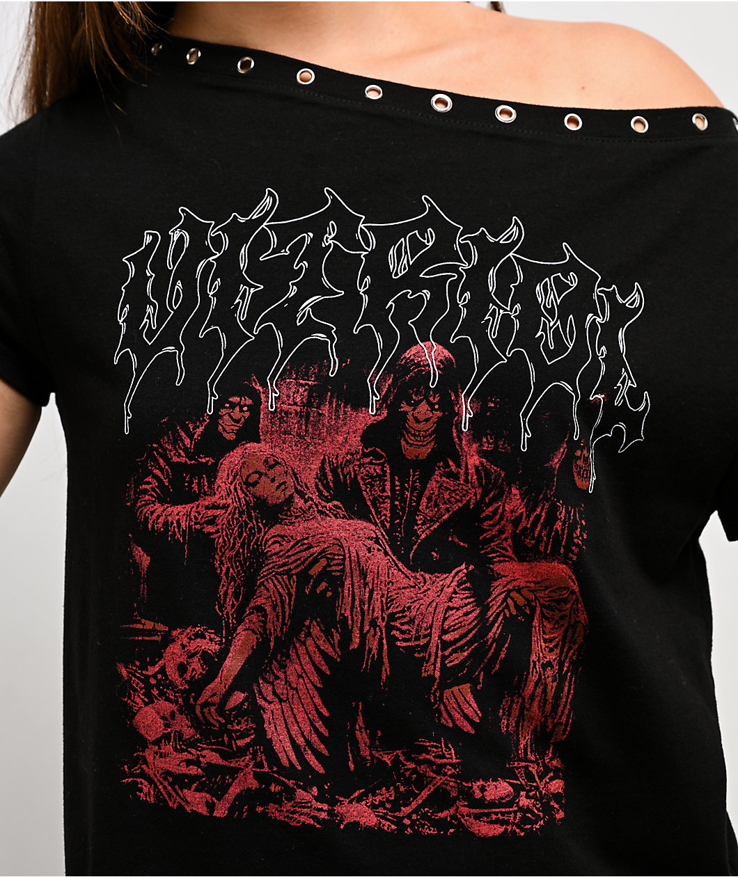 Vitriol Dylan Black Scoop Neck Crop T-Shirt