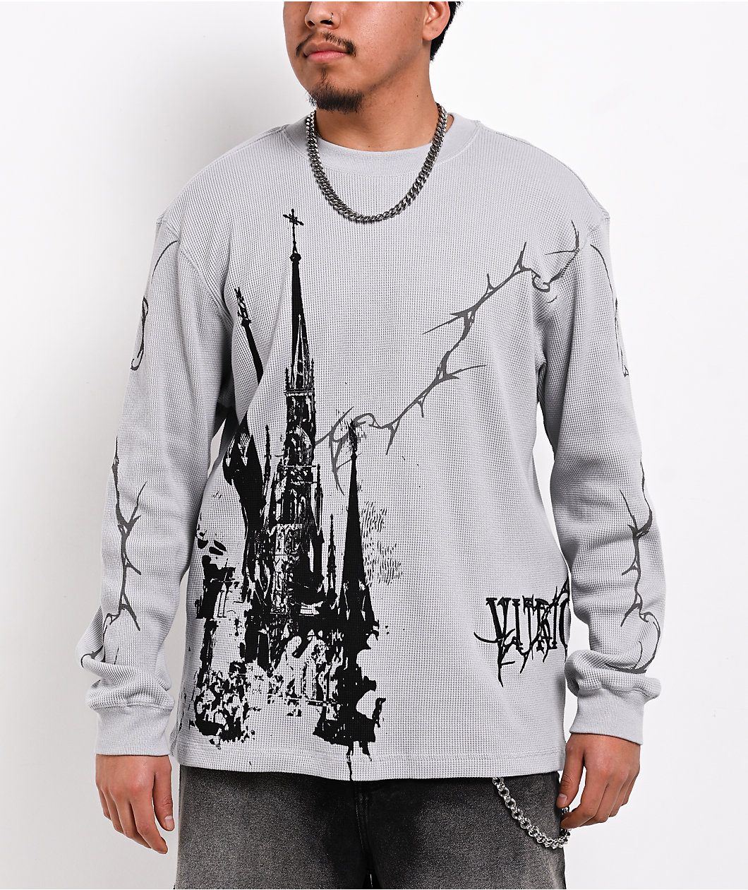 Vitriol Earthquake Silver Thermal Long Sleeve T-Shirt