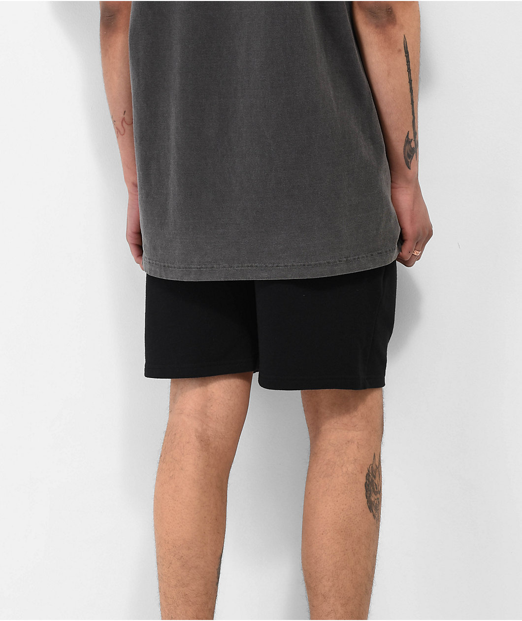 Vitriol Etched Black Sweat Shorts