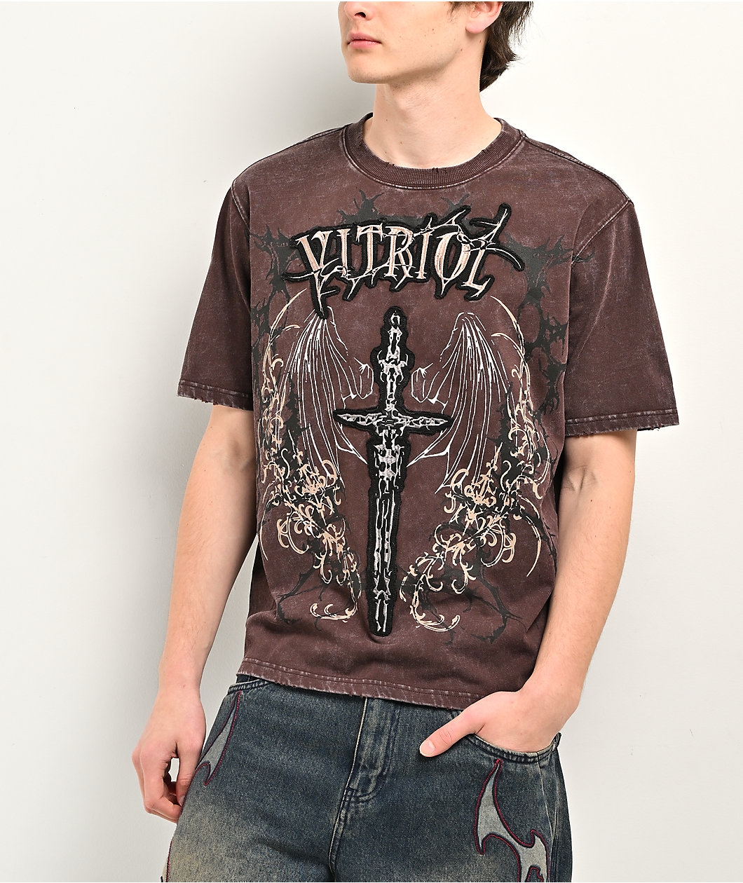 Vitriol Excalibur Brown Wash T-Shirt