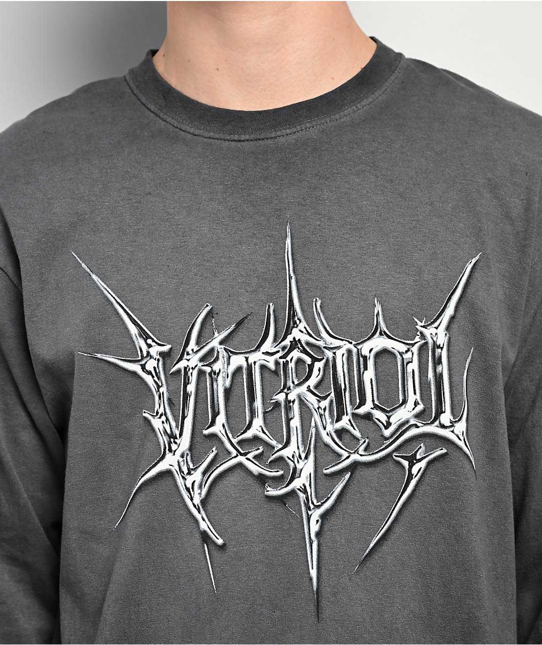 Vitriol Eye On Me Grey Wash Long Sleeve T-Shirt