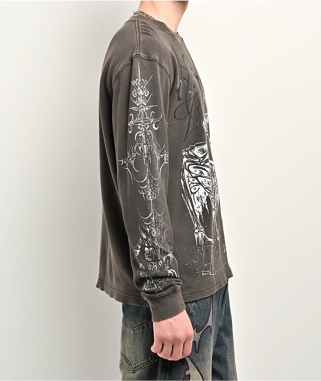 Vitriol Feral Friend Black Knit Long Sleeve T-Shirt