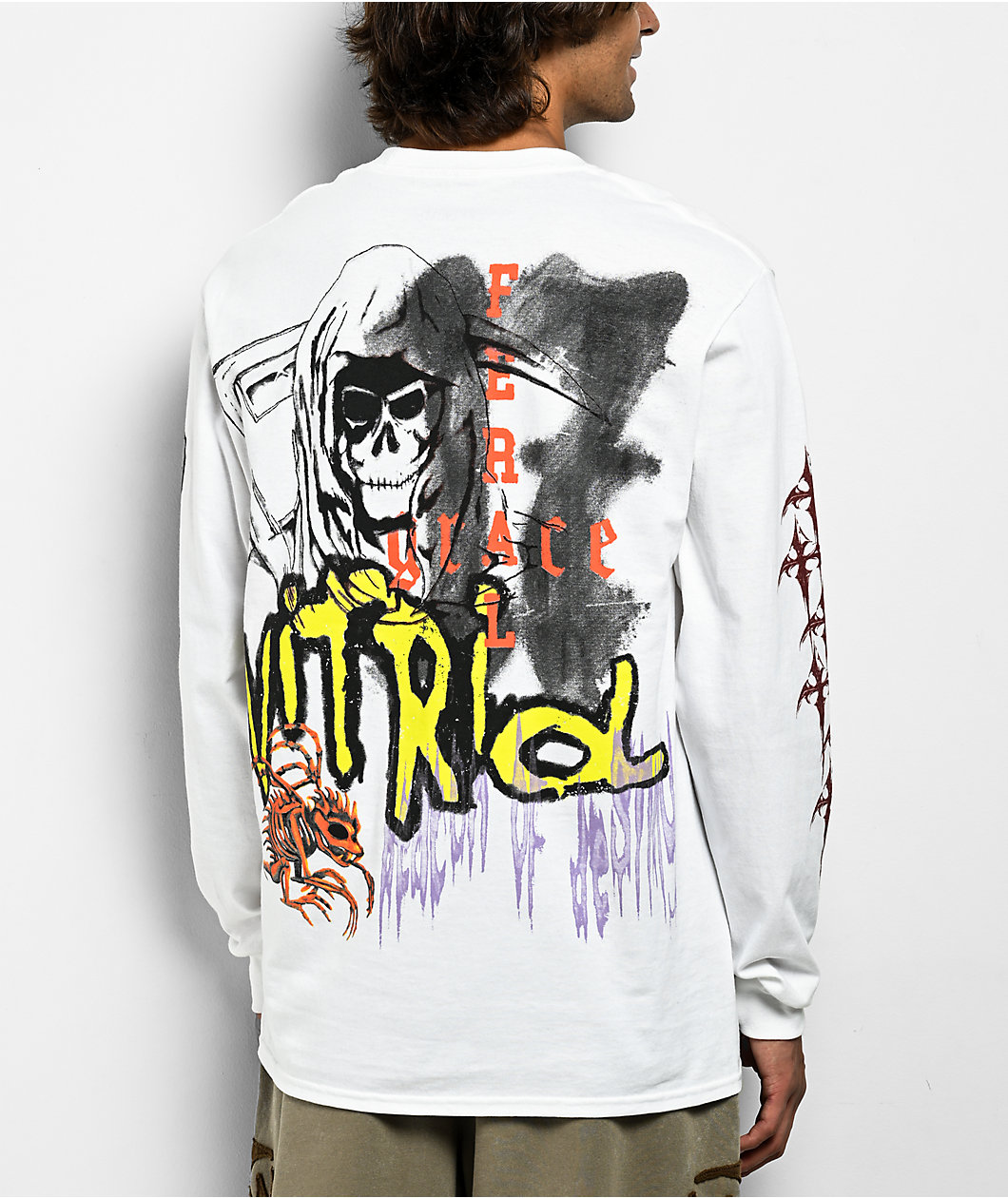 Vitriol Feral White Long Sleeve T-Shirt