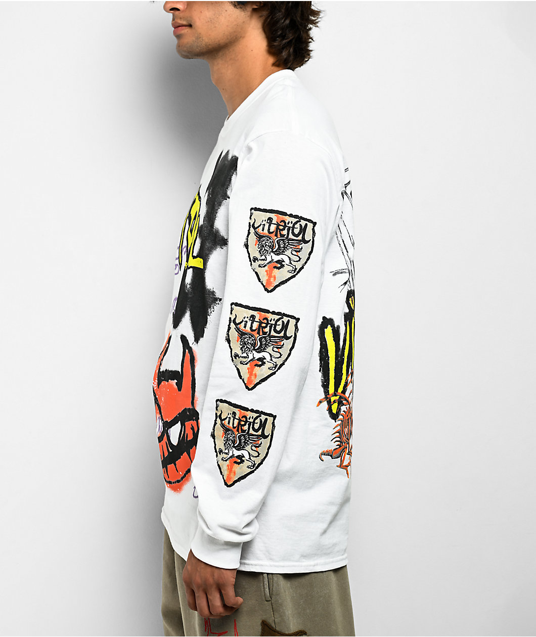 Vitriol Feral White Long Sleeve T-Shirt
