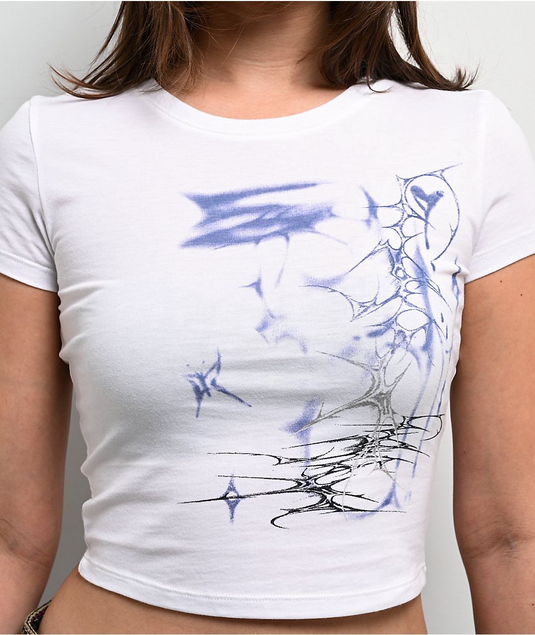 Vitriol Flow White Crop T-Shirt