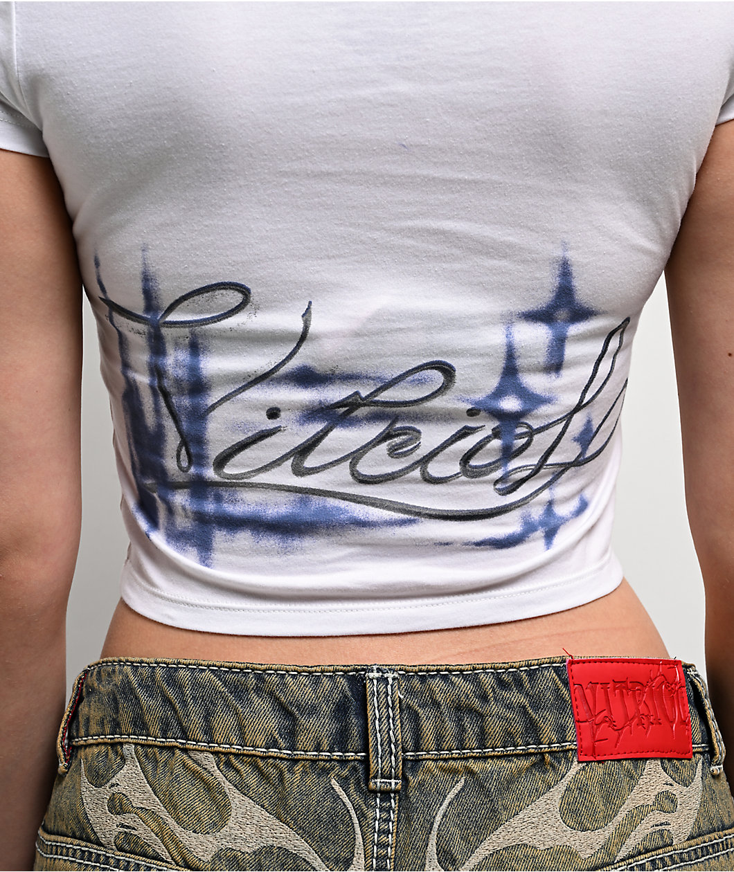 Vitriol Flow White Crop T-Shirt