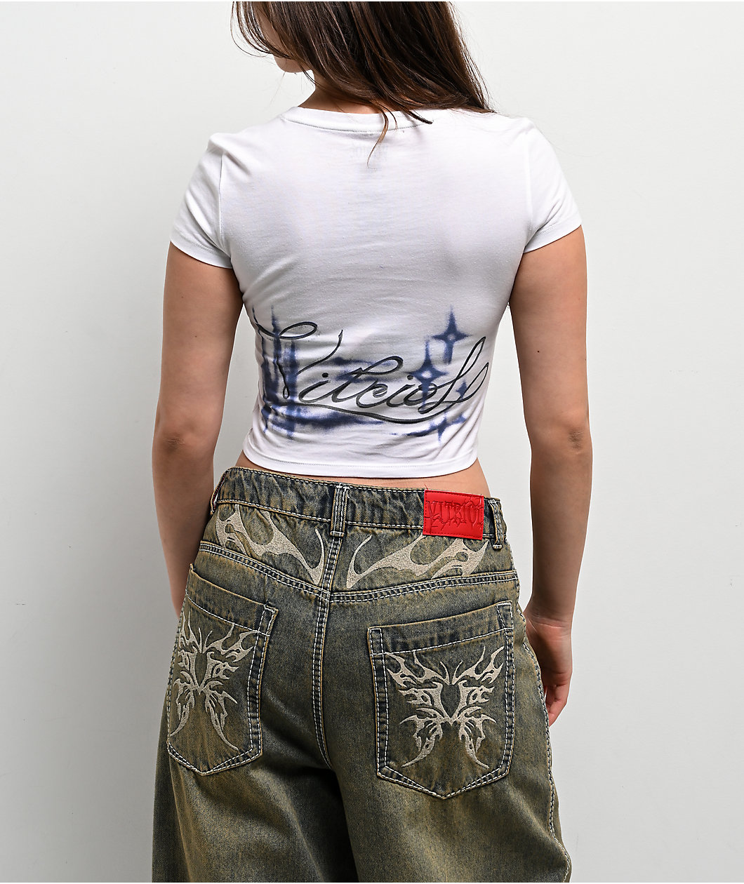 Vitriol Flow White Crop T-Shirt
