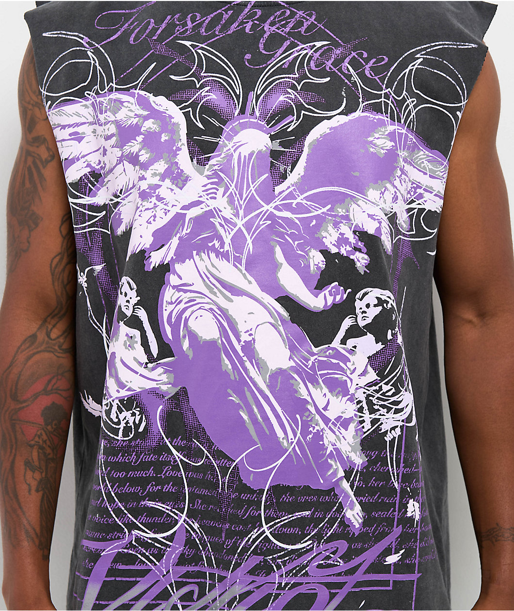 Vitriol Forsaken Black Wash Tank Top