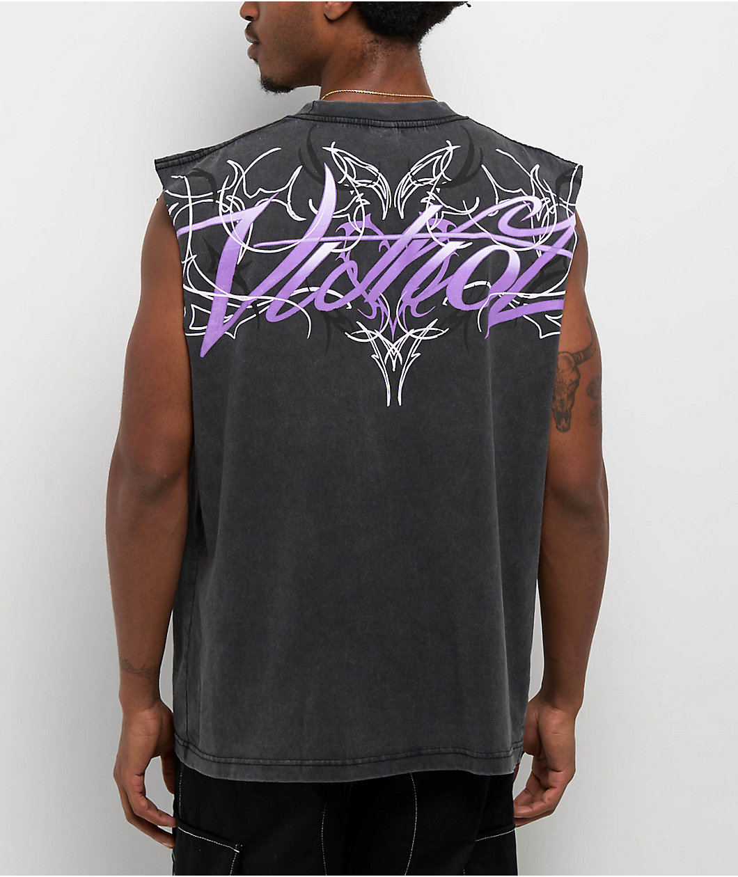 Vitriol Forsaken Black Wash Tank Top