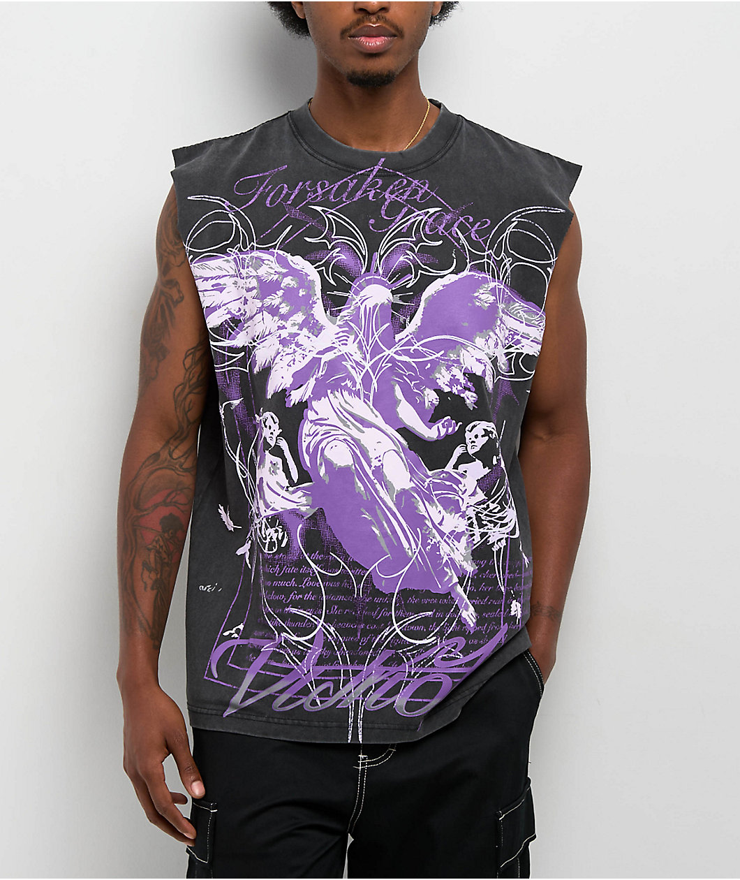 Vitriol Forsaken Black Wash Tank Top