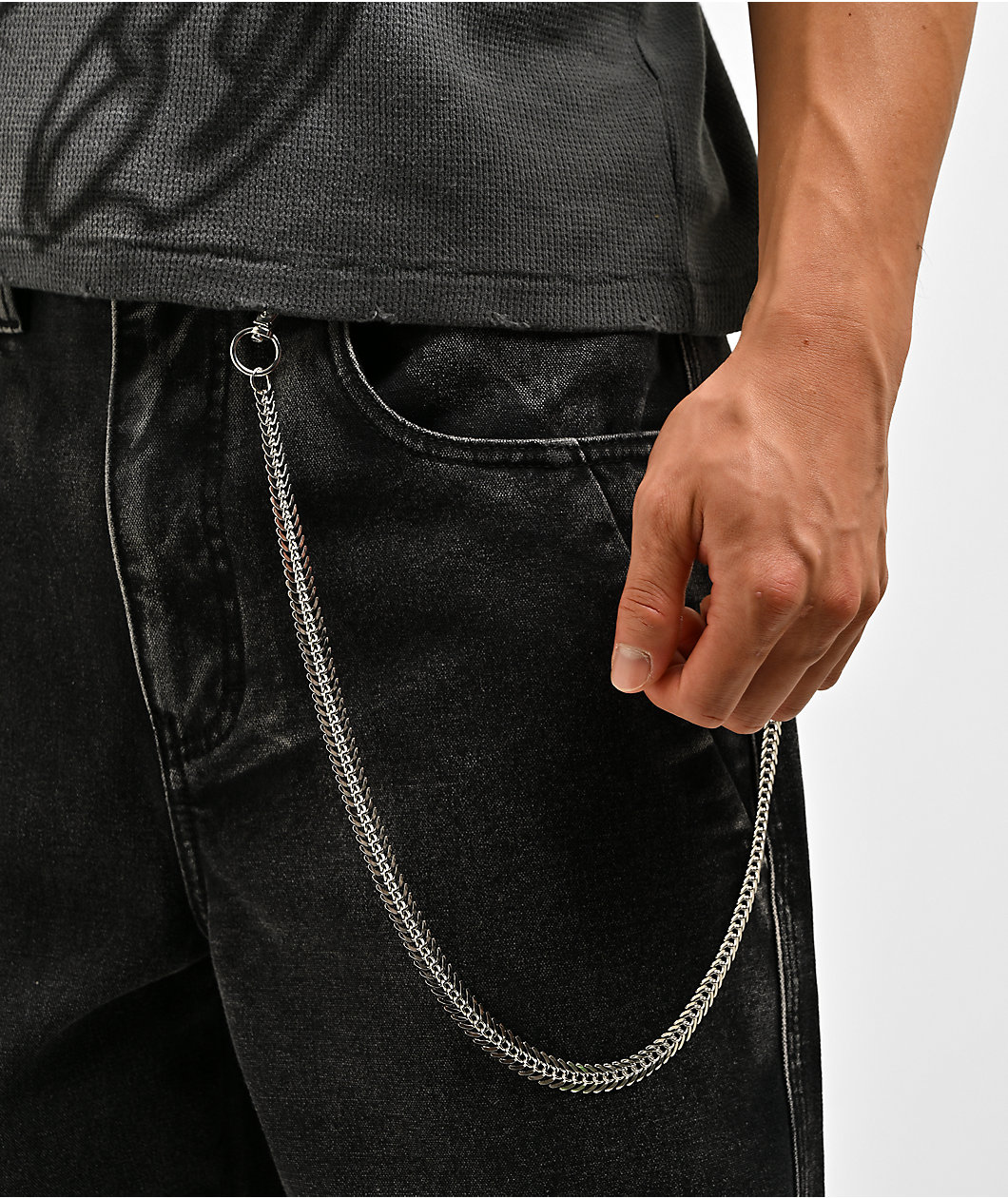 Vitriol Fossil 24" Silver Pocket Chain